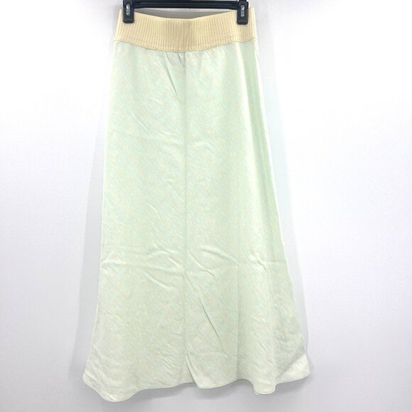 Club Monaco Aqua Tan Maxi Skirt Knit Waistband Women's 6 - Picture 1 of 7